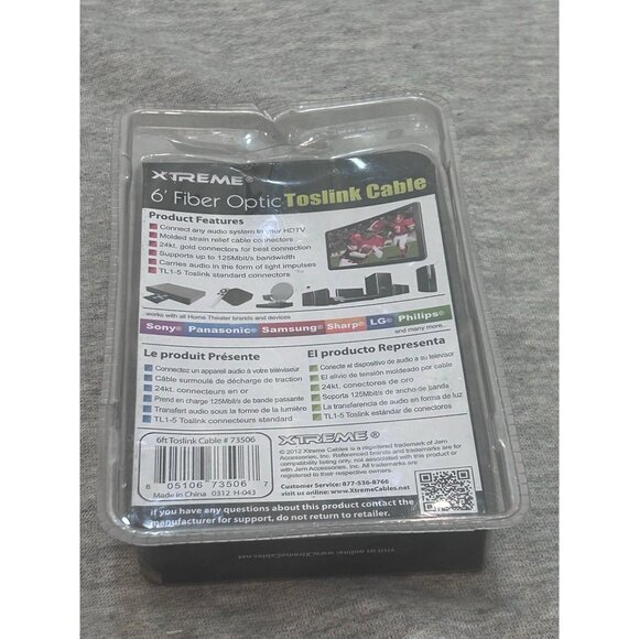 Xtreme 6-Feet Fiber Optic Toslink Cable Connect Any Audio System to HDTV - Picture 5 of 5